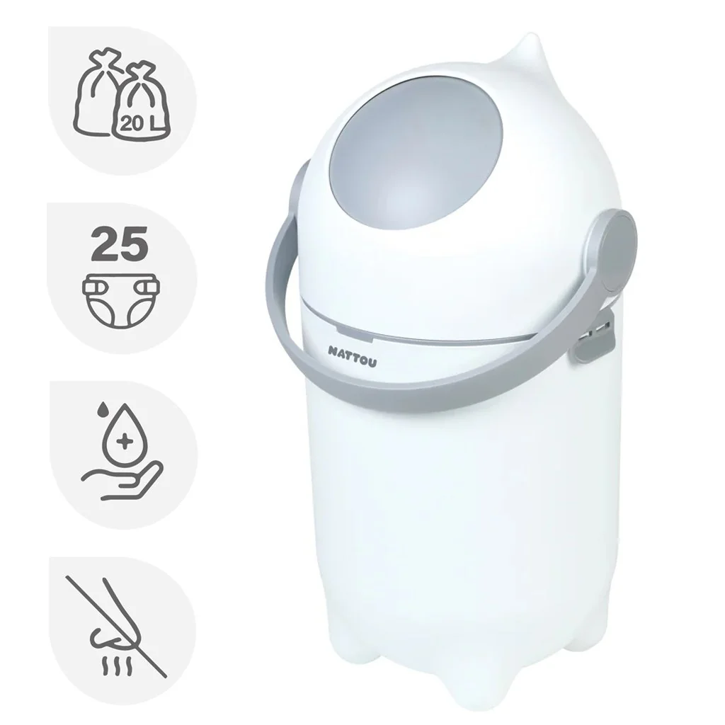 Nattou Koš na pleny Dropy White 27 cm, 20l