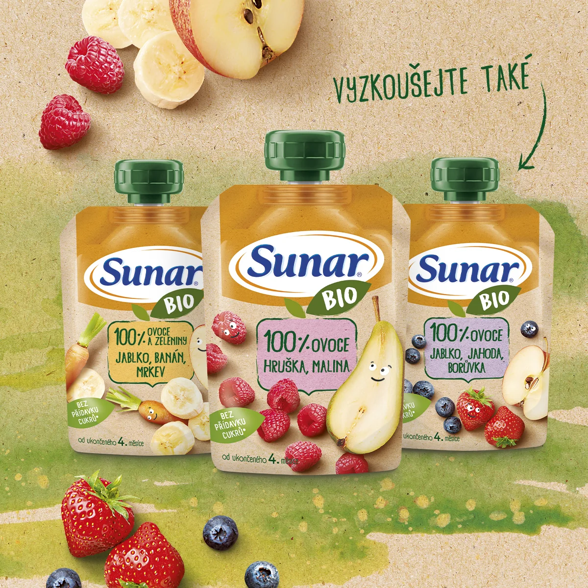 Sunar BIO Jablko, banán kapsička 100 g