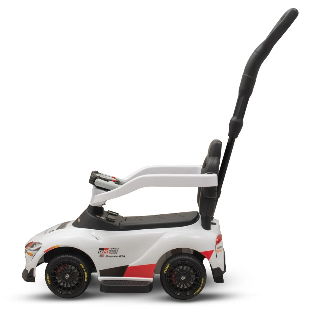 Baby Mix Dětské odrážedlo s vodící tyčí Toyota GR Supra GT4 bílé