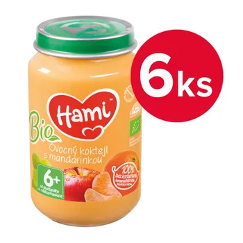 Hami BIO Ovocný koktejl s mandarinkou 6m+ 6x200 g