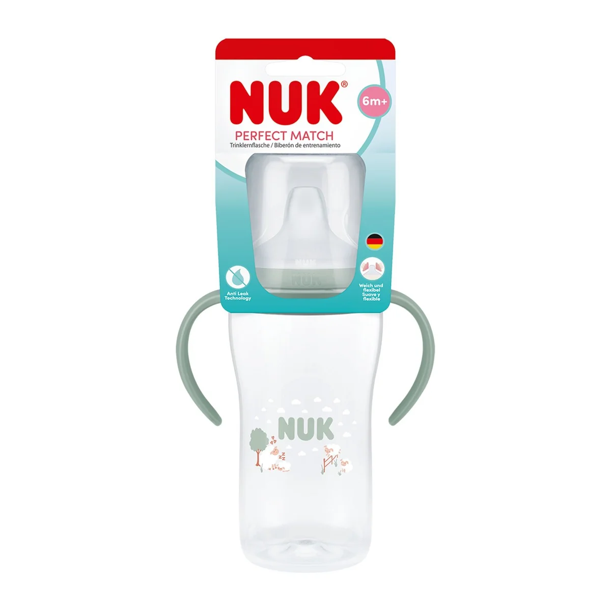 NUK Perfect Match Láhev na učení 6m+ 260 ml 1 ks sheep
