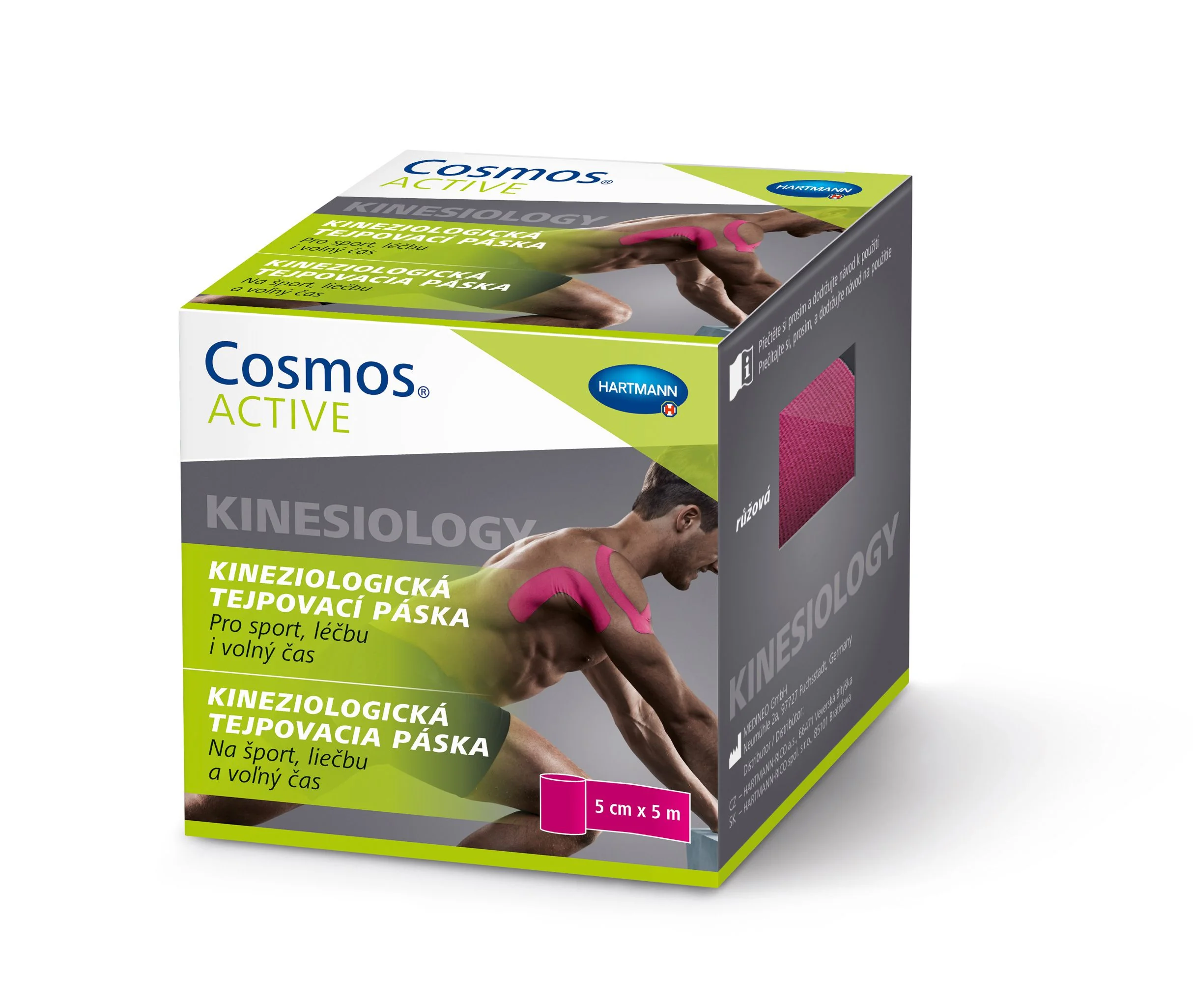 Cosmos Active Kinesiology 5 cm x 5 m tejpovací páska 1 ks růžová