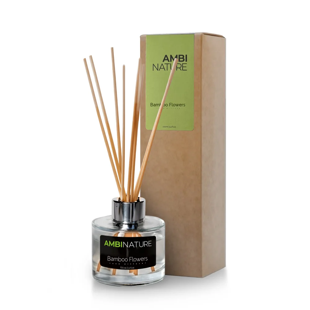Ambinature Tyčinkový difuzér BAMBOO FLOWERS MIKADO 100 ml Přírodní