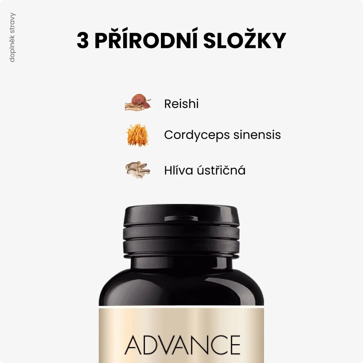 ADVANCE Trimyco reishi cordyceps hlíva 60 kapslí