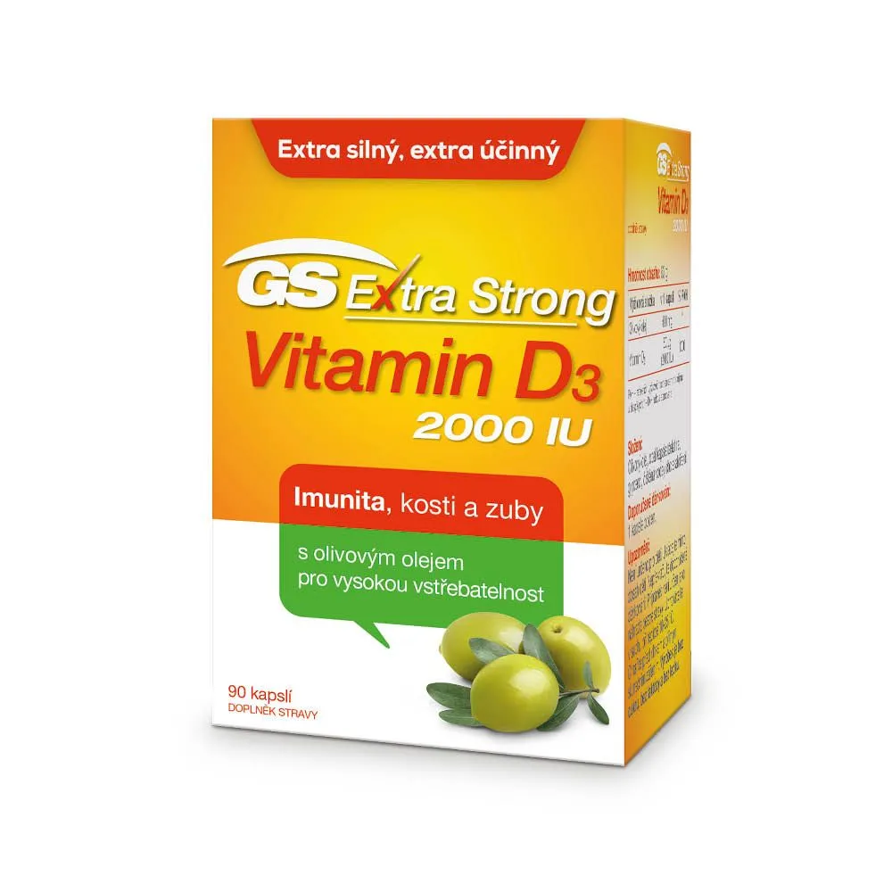 GS Extra Strong Vitamin D3 2000 IU 90 kapslí