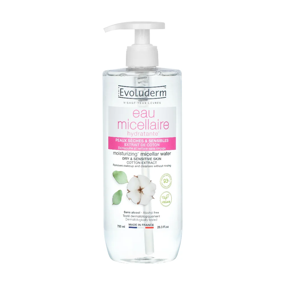 Evoluderm Micelární voda s bavlníkovým extraktem 750 ml