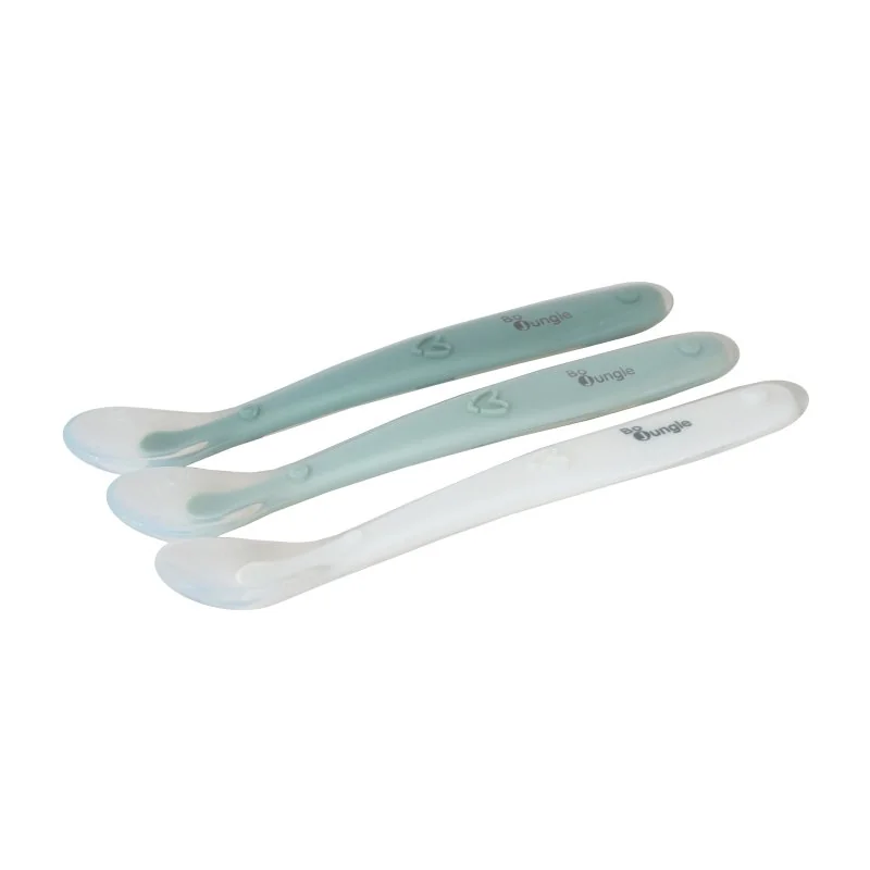Bo Jungle měkké jídelní lžičky SOFT White/Sage Green/Jade