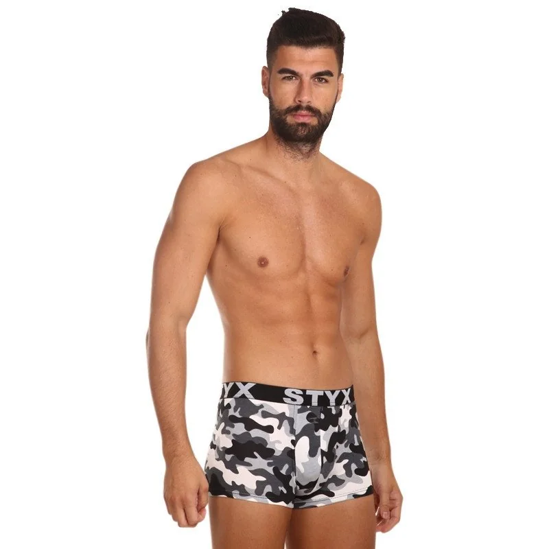 Styx Pánské boxerky art sportovní guma nadrozměr maskáč (R1457) 5XL