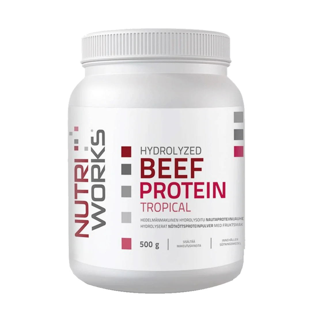 NutriWorks Hydrolyzed Beef Protein 500g - tropické ovoce