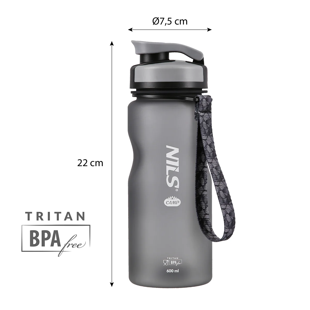 Nils Tritanová láhev na pití NC1740 600 ml černá