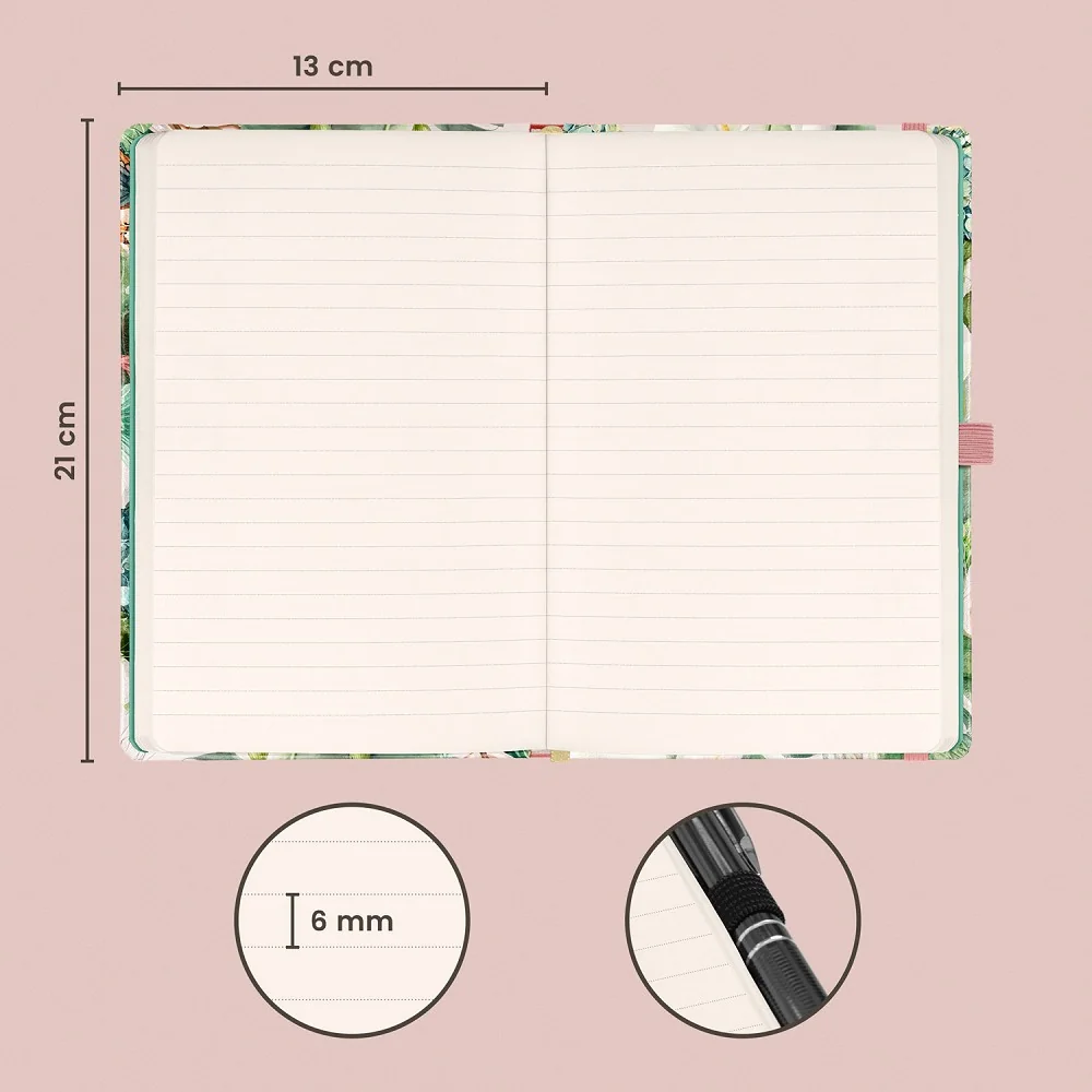 NOTIQUE Notes Lilie, linkovaný 13 × 21 cm