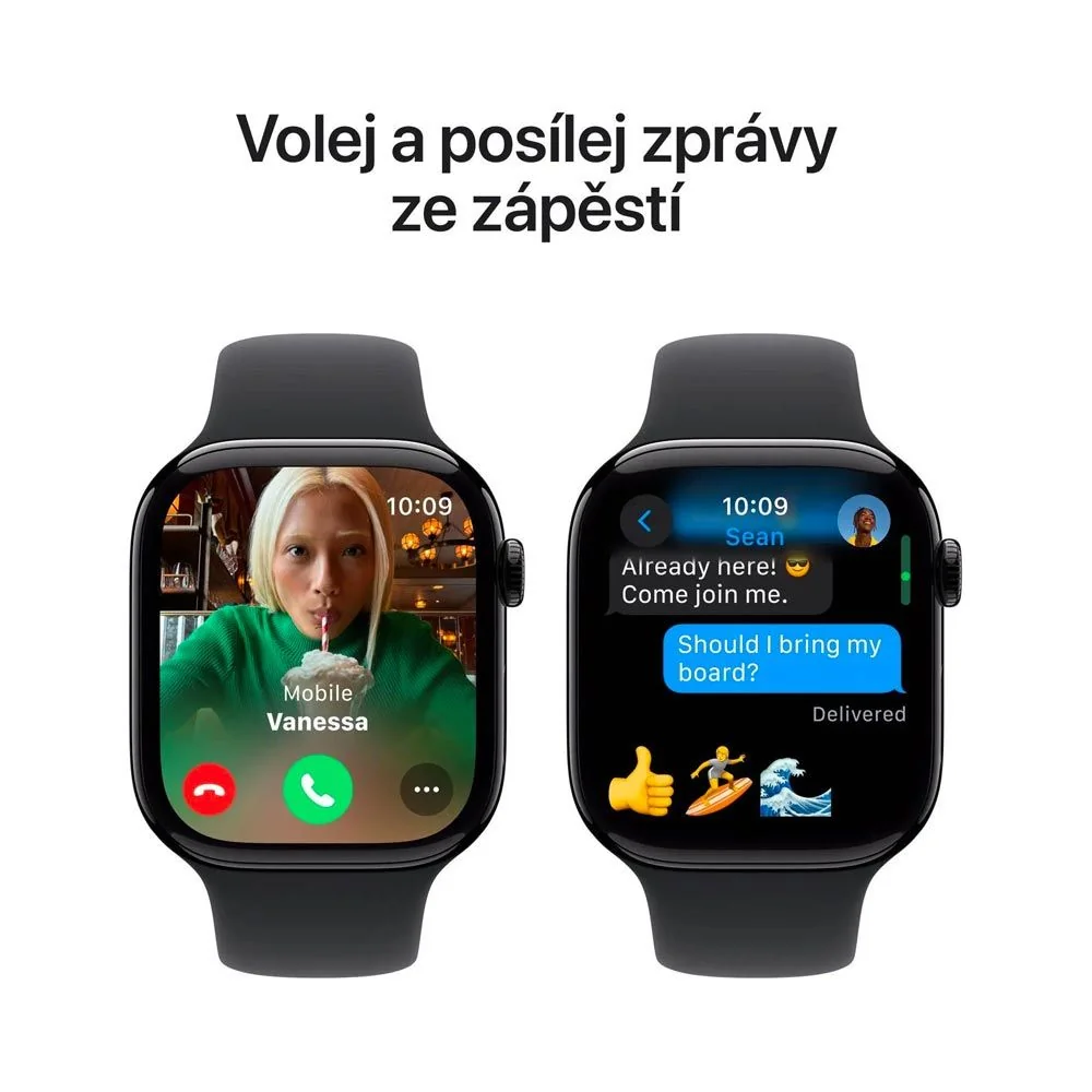 Apple Watch S10 42 mm S/M sport band chytré hodinky black/black