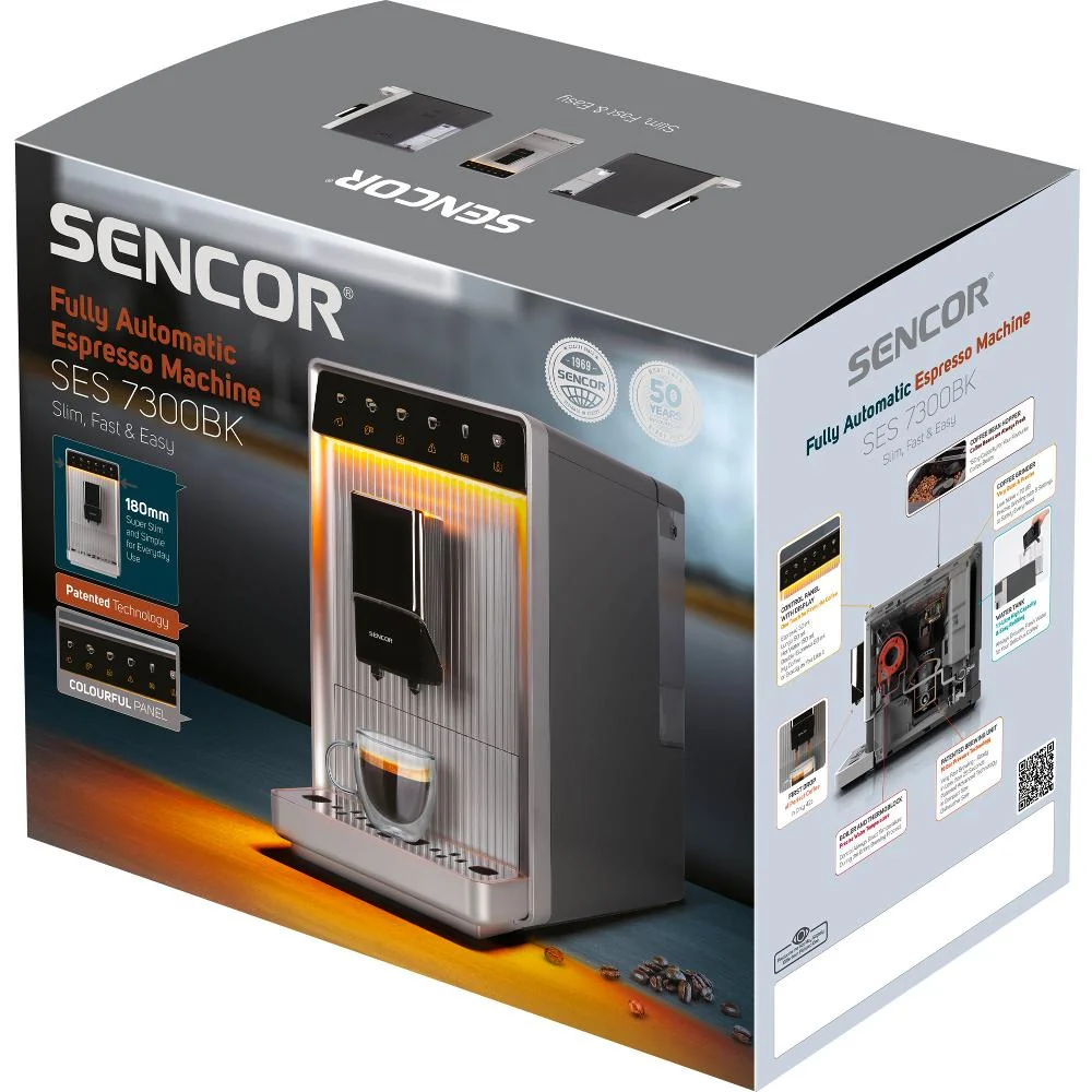 SENCOR SES 7300BK Espresso automatický kávovar černý/stříbrný