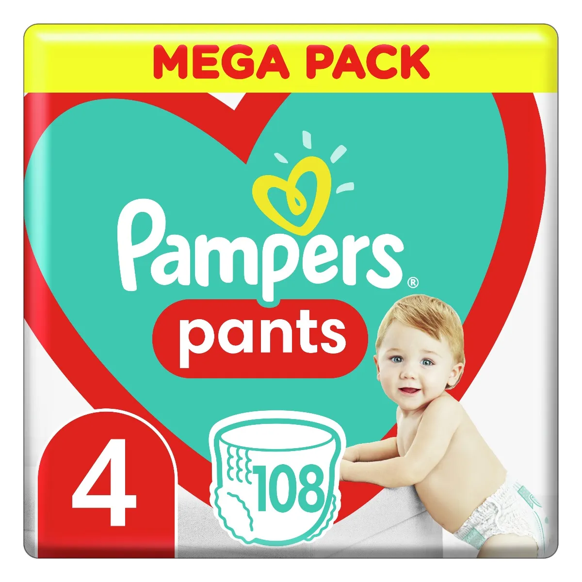 Pampers Pants vel. 4 Mega Pack 9-15 kg plenkové kalhotky 108 ks