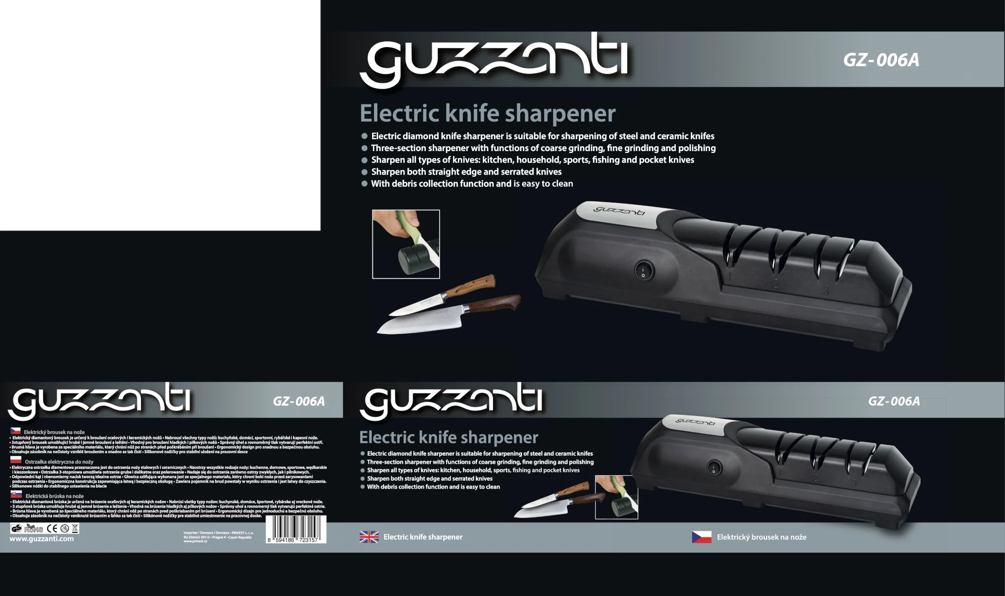 GUZZANTI Elektrický brousek nožů GZ 006A