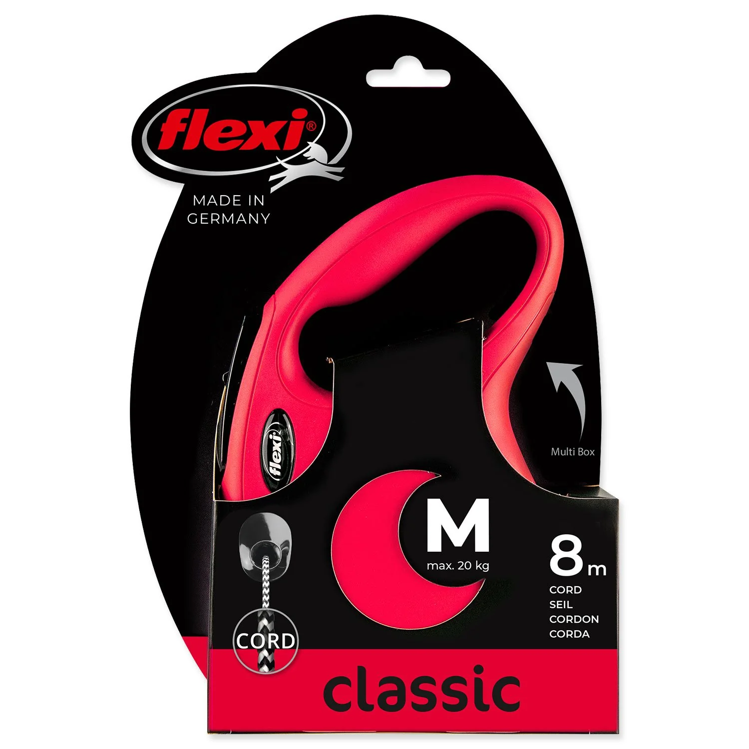 Flexi Vodítko Classic New lanko M červené 8m