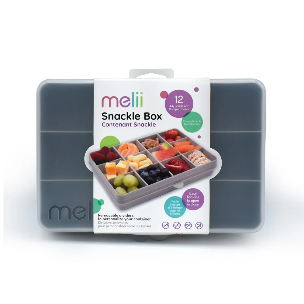 Melii Snackle Box krabička na svačinu 1368 ml - šedá