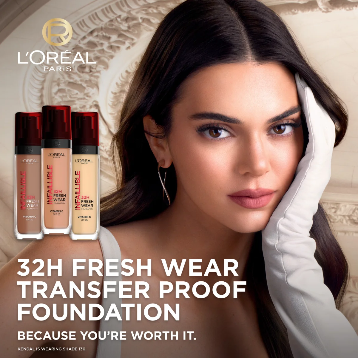 Loréal Paris Infaillible 32H Fresh Wear odstín 145 Cool Rosé tekutý make-up 30 ml