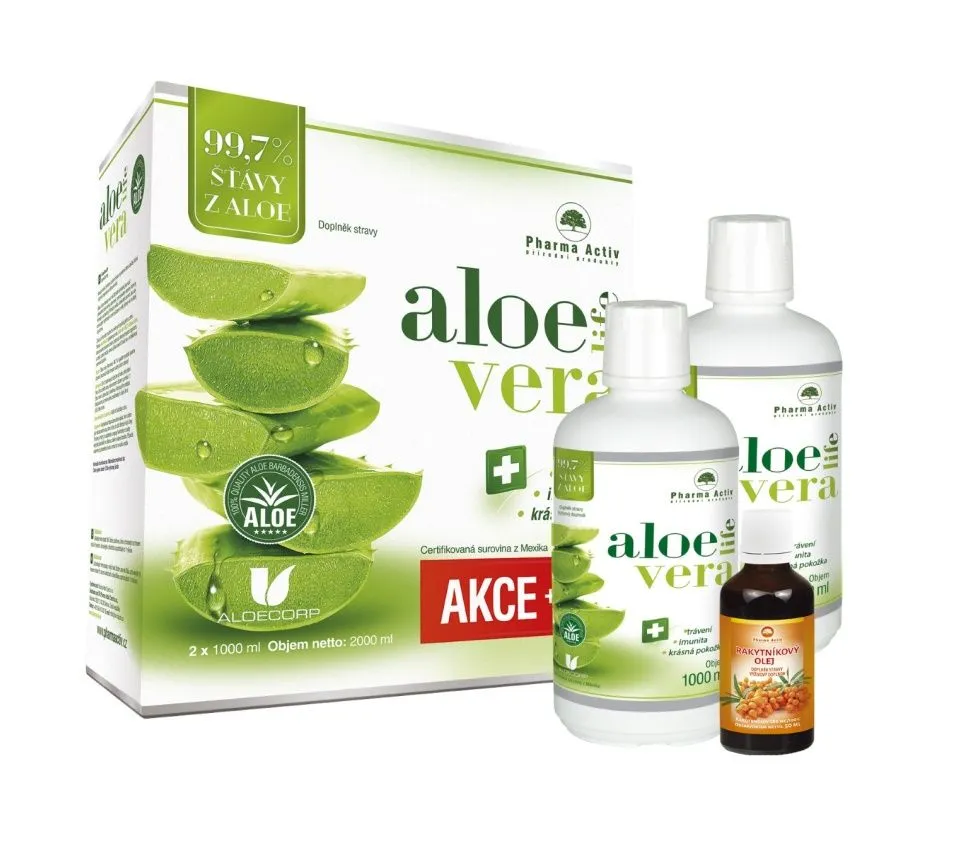 Pharma Activ AloeVeraLife 1+1 2x1000 ml + 100% Rakytníkový olej 50 ml