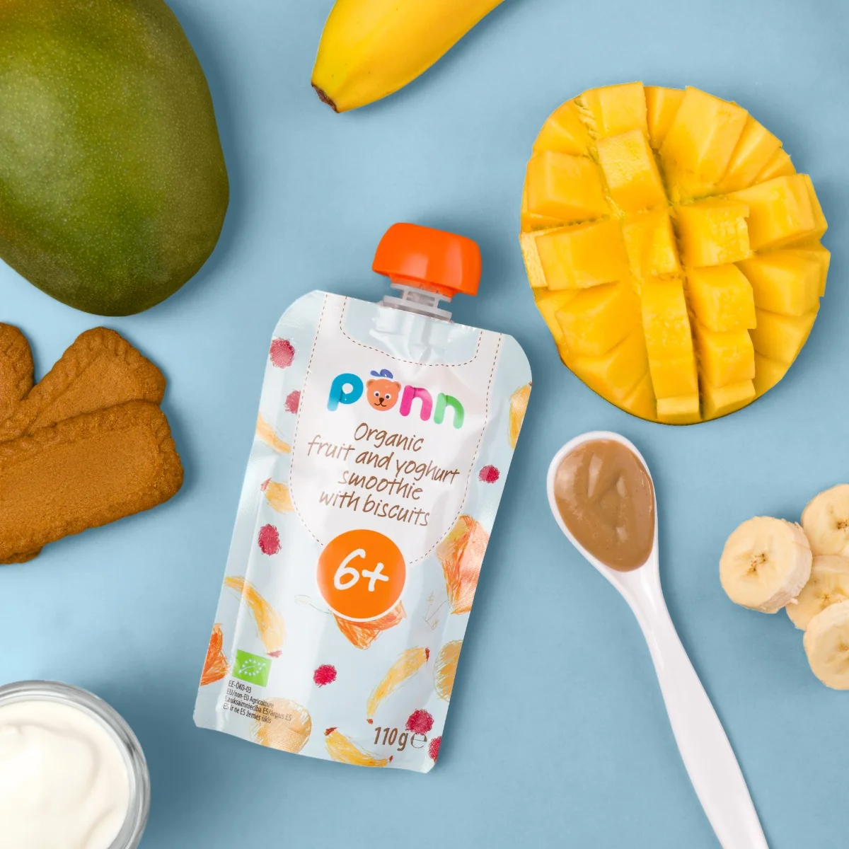 SALVEST Põnn BIO Ovocné smoothie s jogurtem a sušenkami 110 g