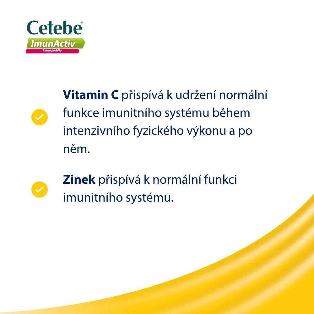Cetebe ImunActiv Vitamin C + zinek 20 cucavých pastilek