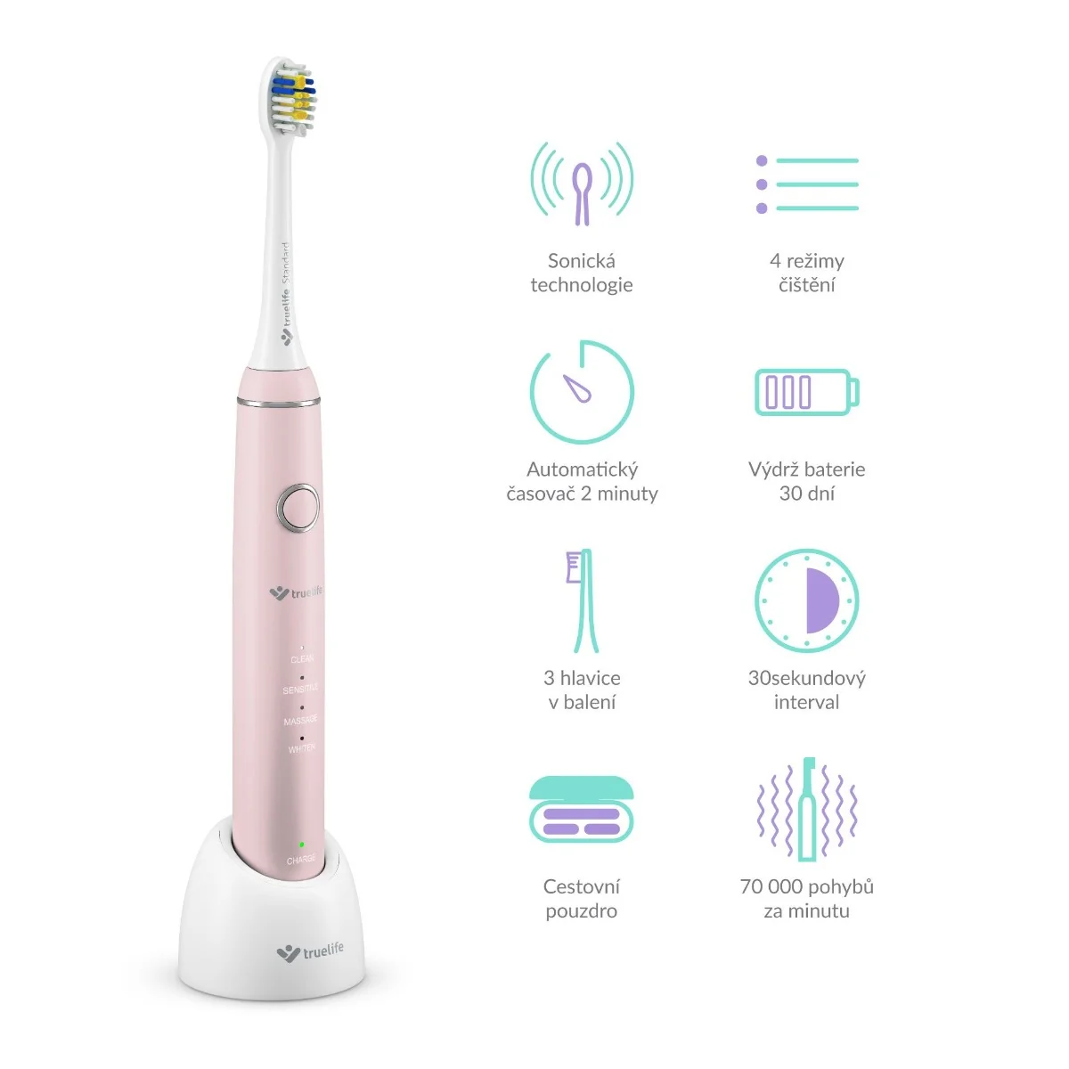 Truelife SonicBrush Compact Pink sonický kartáček