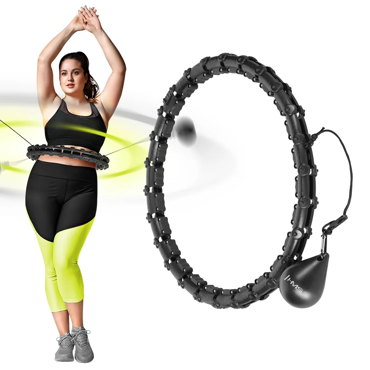 HMS Masážní hula hoop HHW11 PLUS SIZE se závažím černá