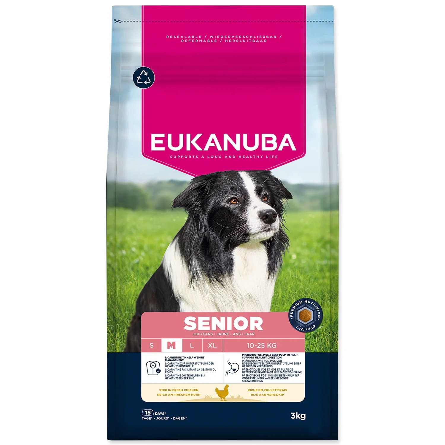 Eukanuba Krmivo Senior Medium rich in fresh chicken 3kg
