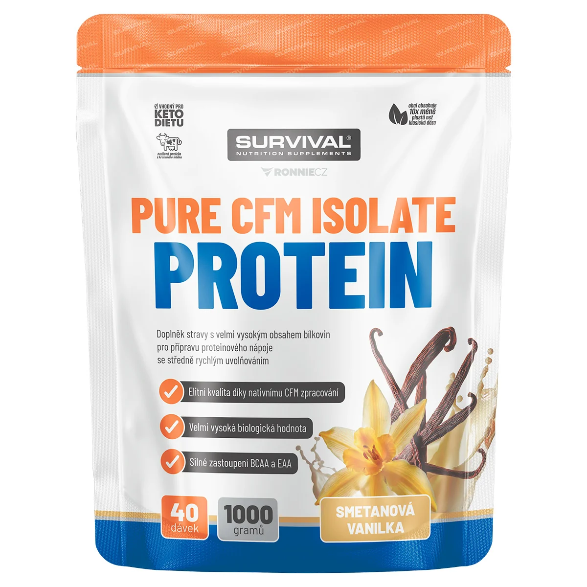 Survival Pure CFM Isolate Protein 1000 g smetanová vanilka 1000 g smetanová vanilka