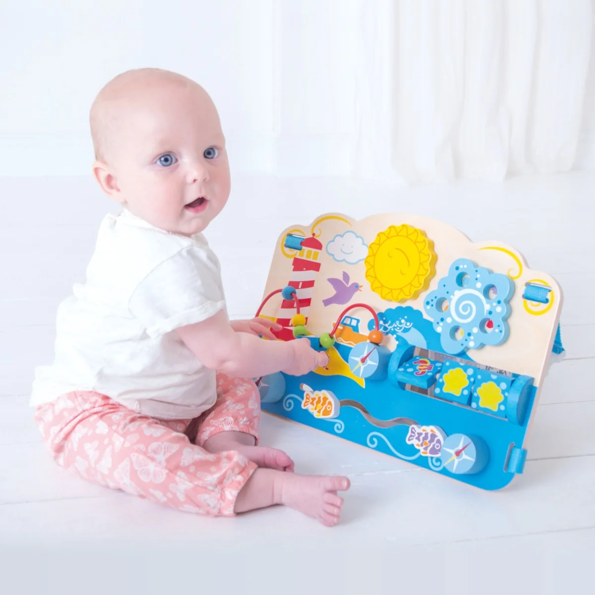 Bigjigs Toys Dřevěná motorická deska moře