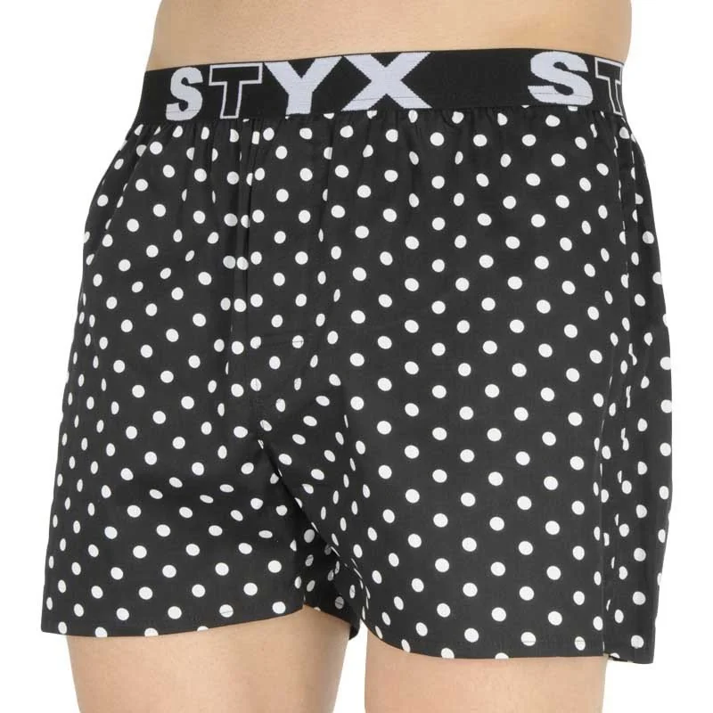 Styx Pánské trenky art sportovní guma puntíky (B1055) S