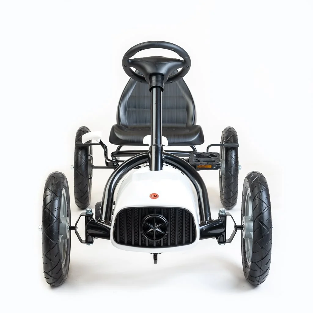 Baby Mix Dětská šlapací motokára Go-kart  Buggy bílá 