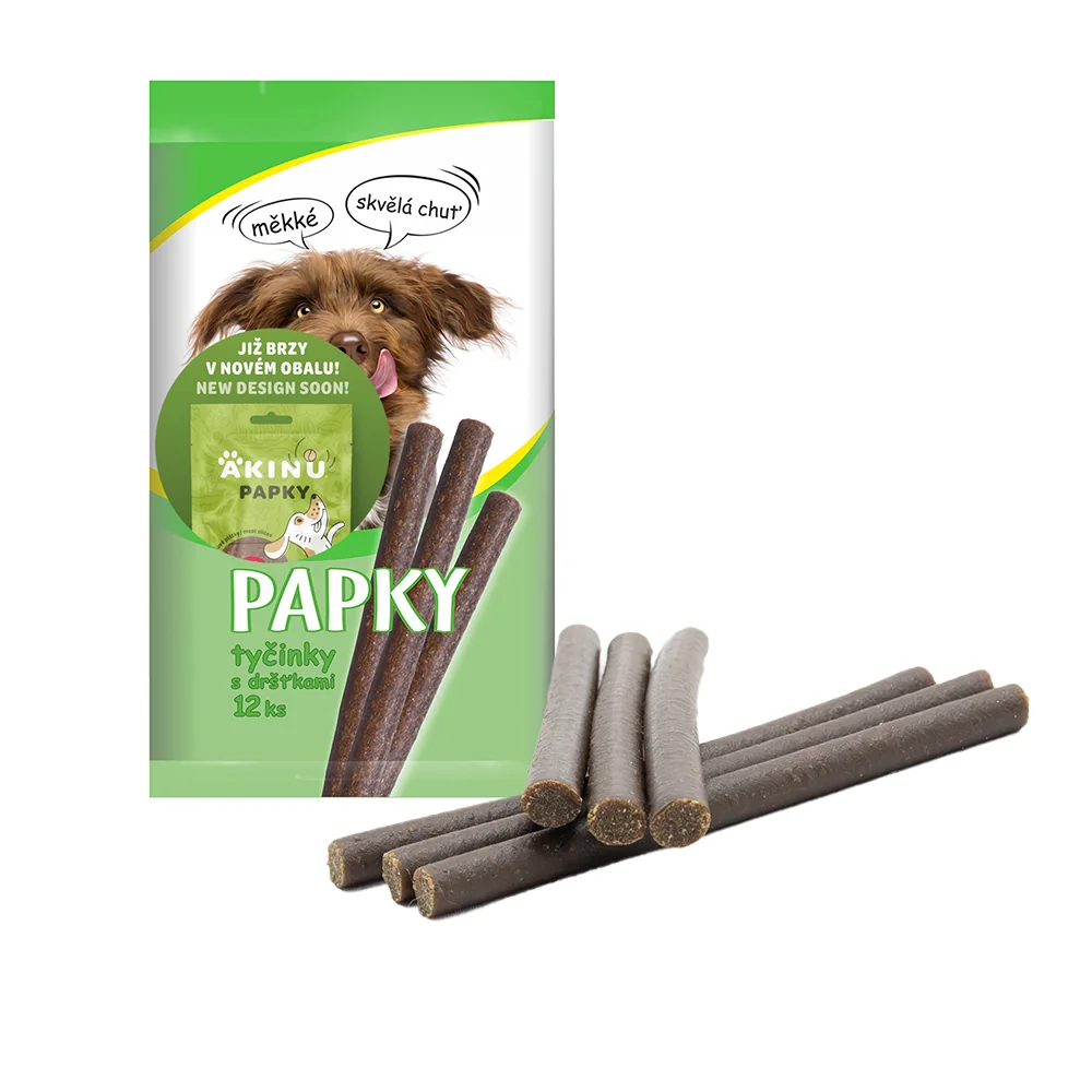 Akinu PAPKY Tyčinky s dršťkami pamlsek pro psy 12 x 12 ks