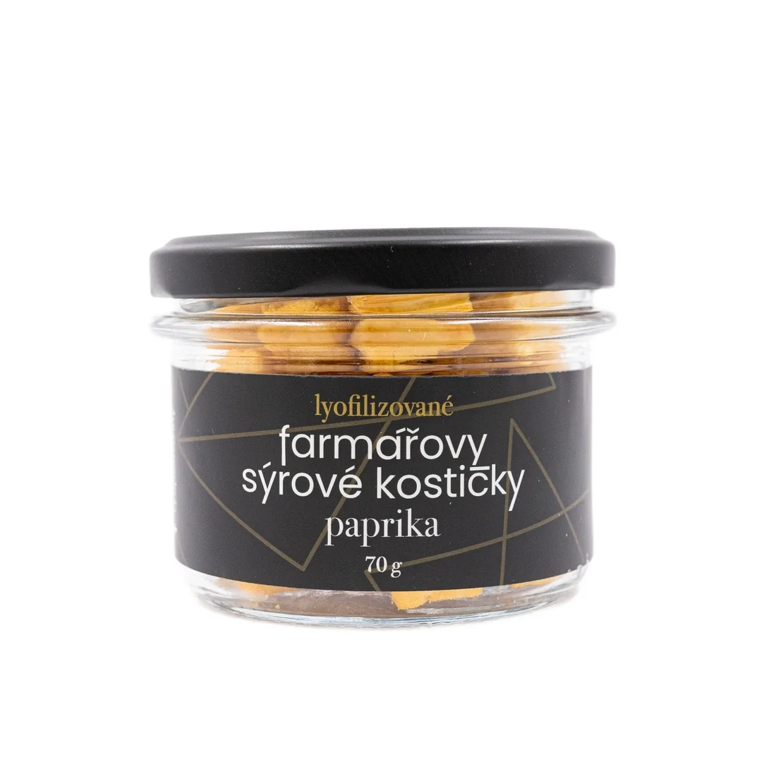 Lyopotraviny Farmářovy sýrové kostičky - paprika, 305 g, ve skle