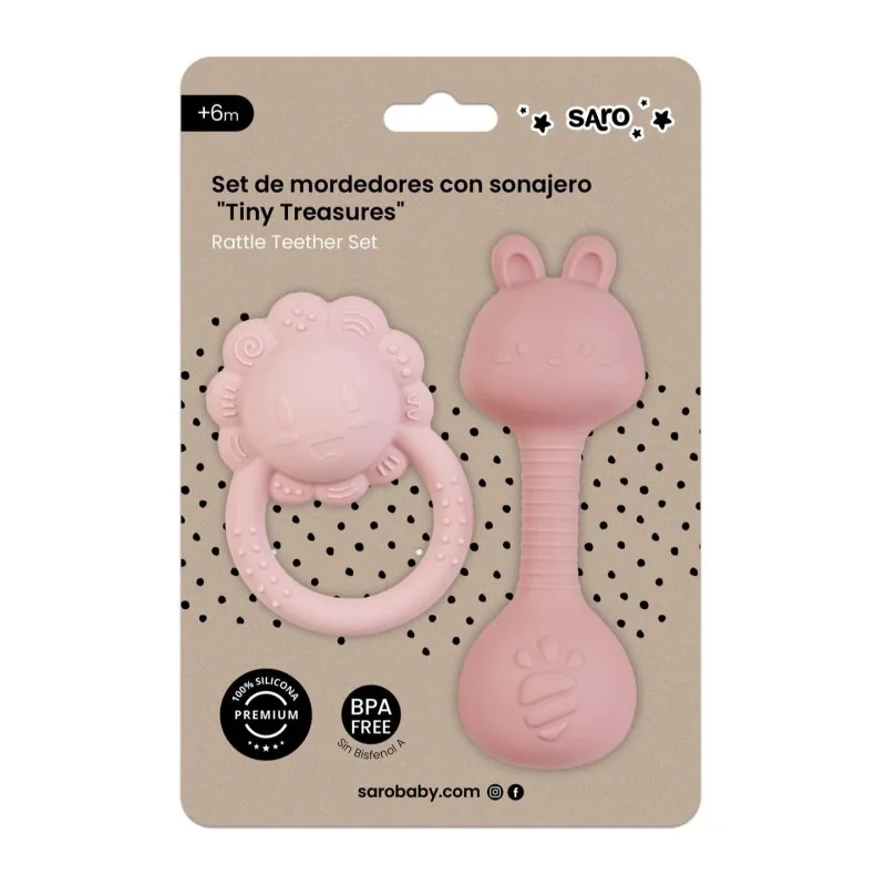 Saro Baby sada chrastítek Tiny Treasures Pink