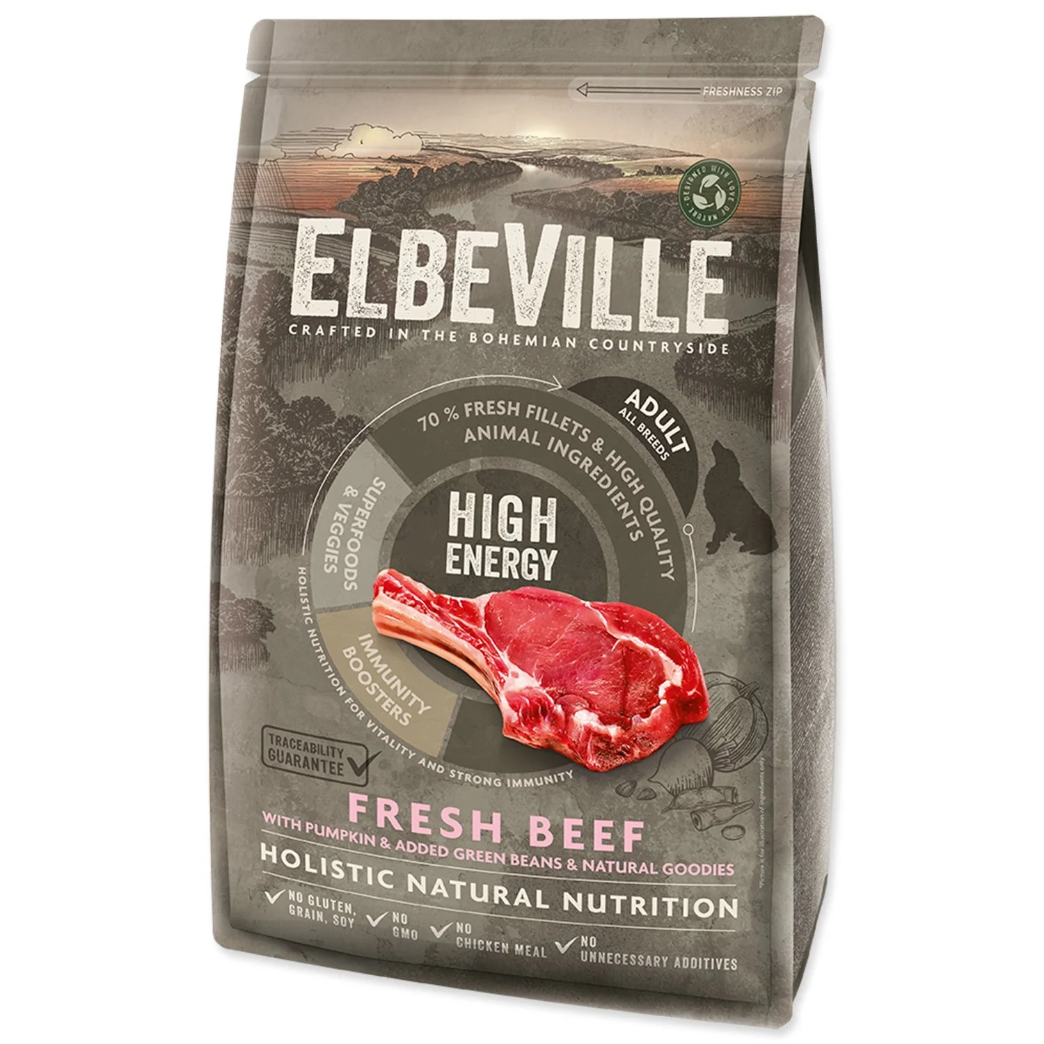 ELBEVILLE Krmivo Adult All Breeds High Energy Fresh Beef 1,4kg