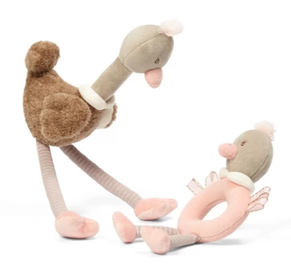 Babyono Sada edukačních hraček - Ostrich Mcknox family, šedá, růžová