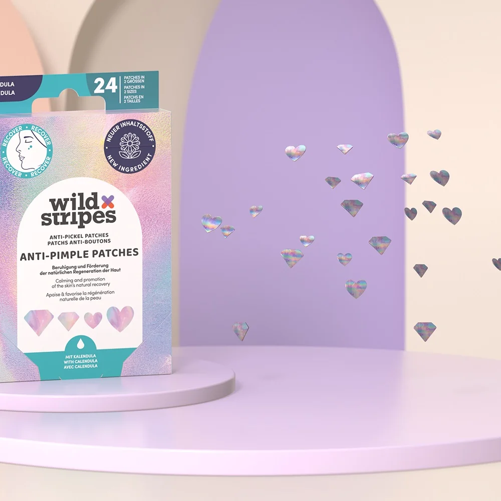 Wild Stripes Anti-Pimple Patches Diamond s měsíčkem lékařským náplast 24 ks