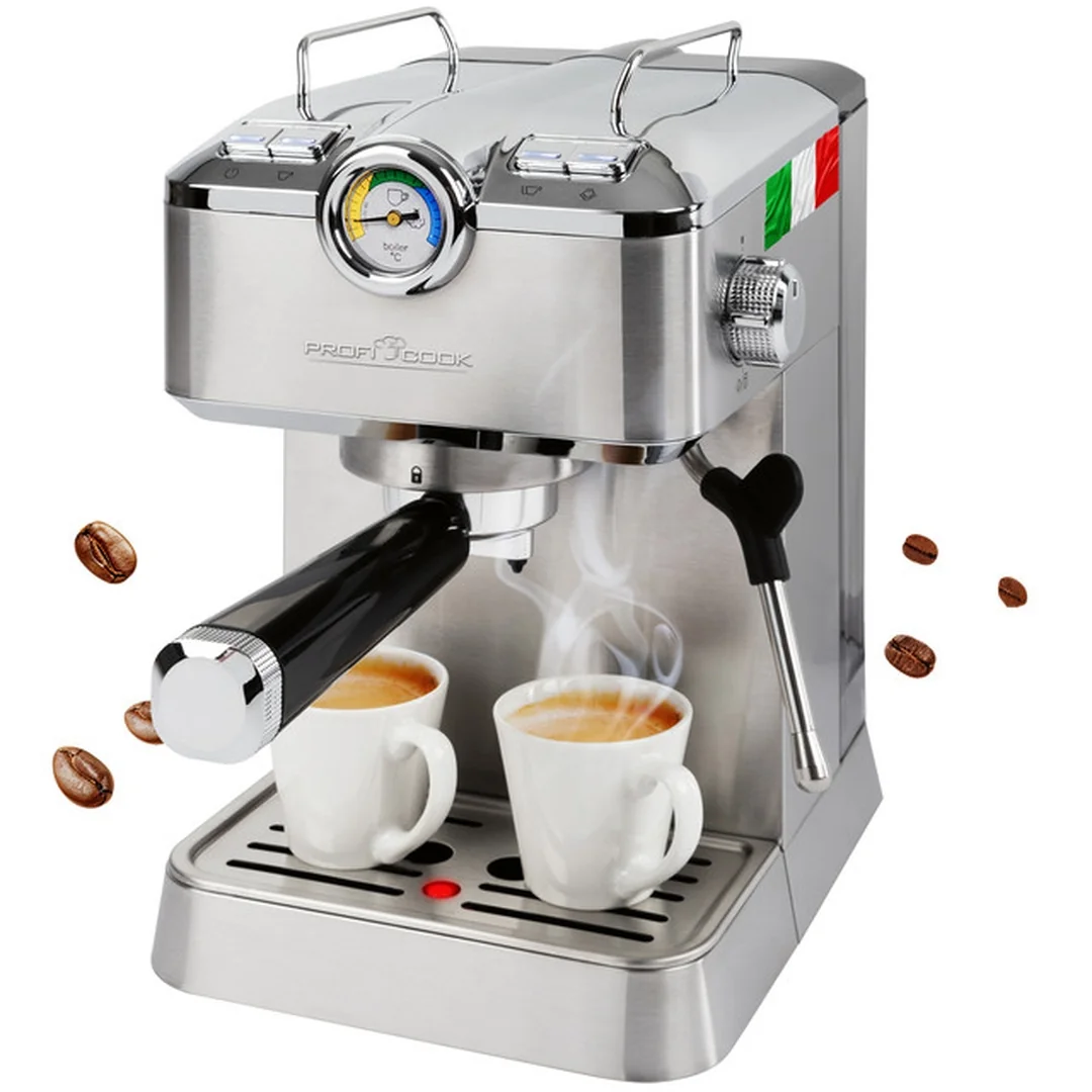 ProfiCook ES-KA 1267 espresso 2v1 (20 barů),pákové, nástavec na kapsle 