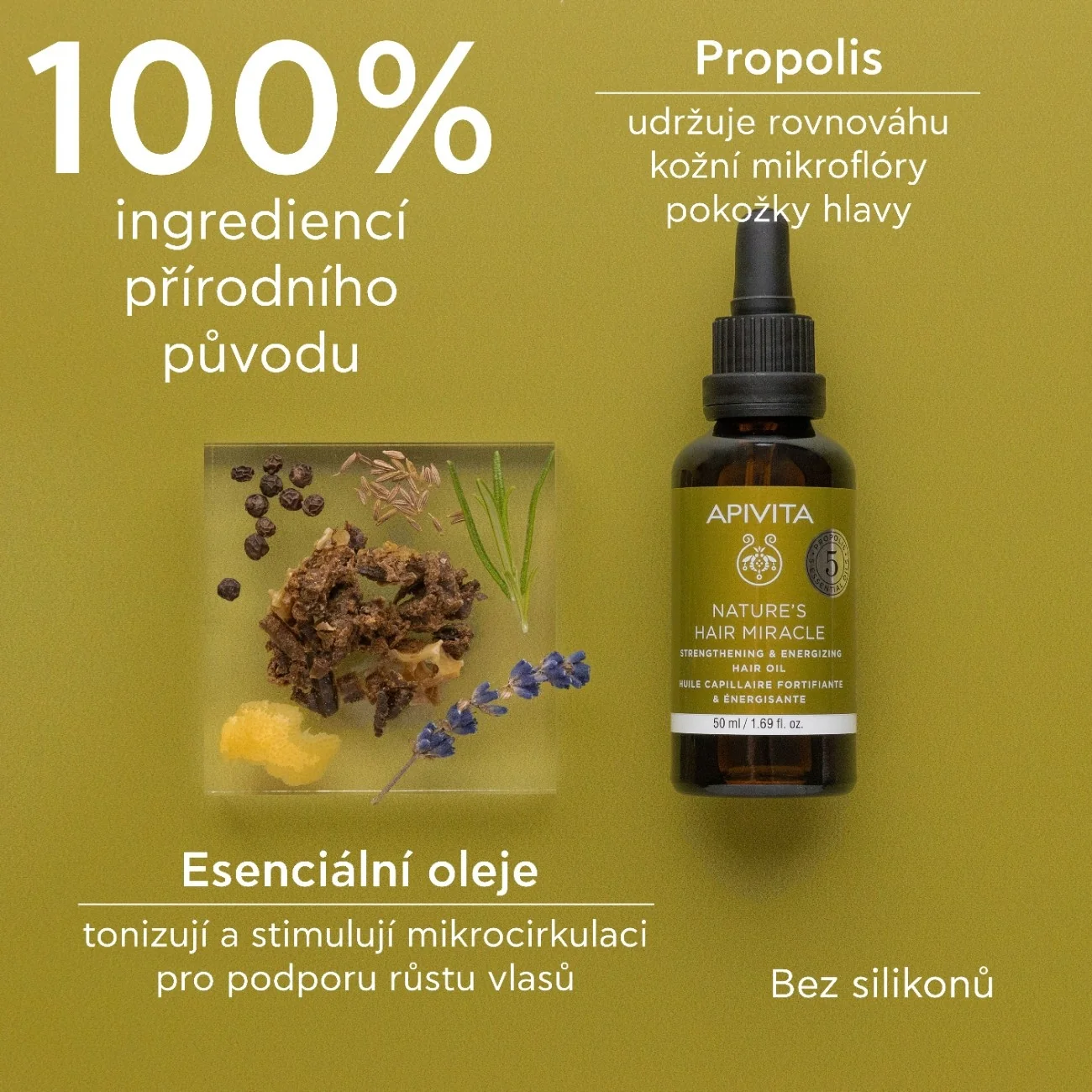 APIVITA Nature’s Hair Miracle posilujicí olej na vlasy 50 ml