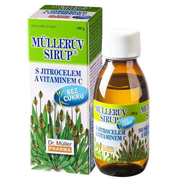 Dr.müller Müllerův sirup s jitrocelem bez cukru 100 g