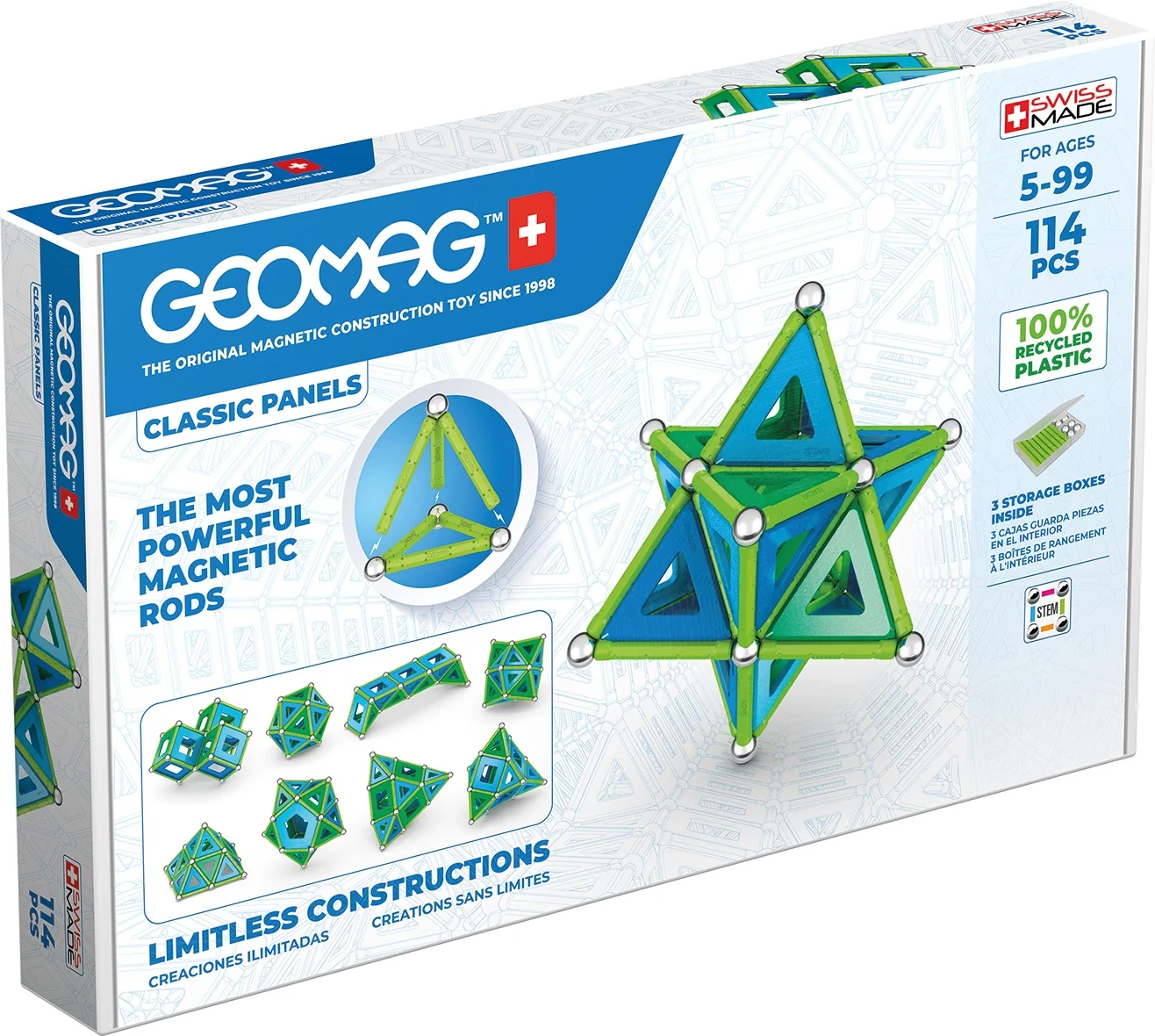 Geomag Classic Panels magnetická stavebnice 114 dílků