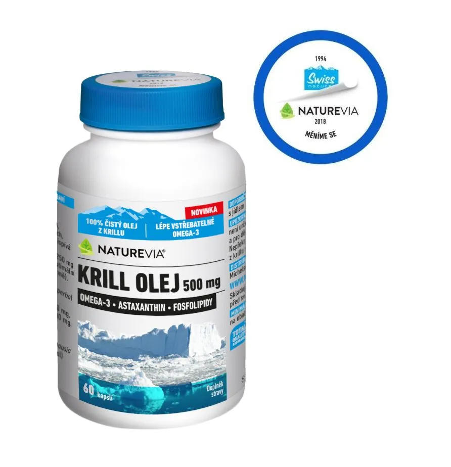 NatureVia Krill olej 500 mg 60 kapslí