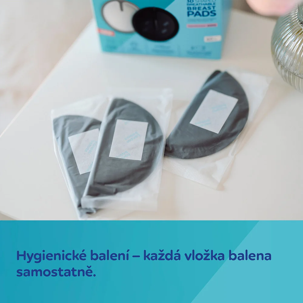 Canpol babies Tvarované prodyšné vložky do podprsenky 3D 50+10 ks černé