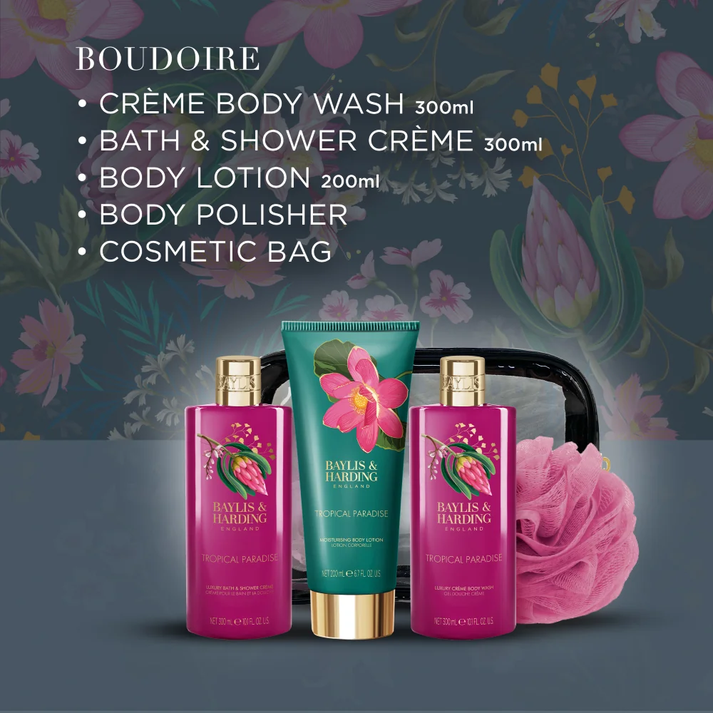 Baylis & Harding Boudoire Sada péče o tělo v taštičce Tropical Paradise 5 ks