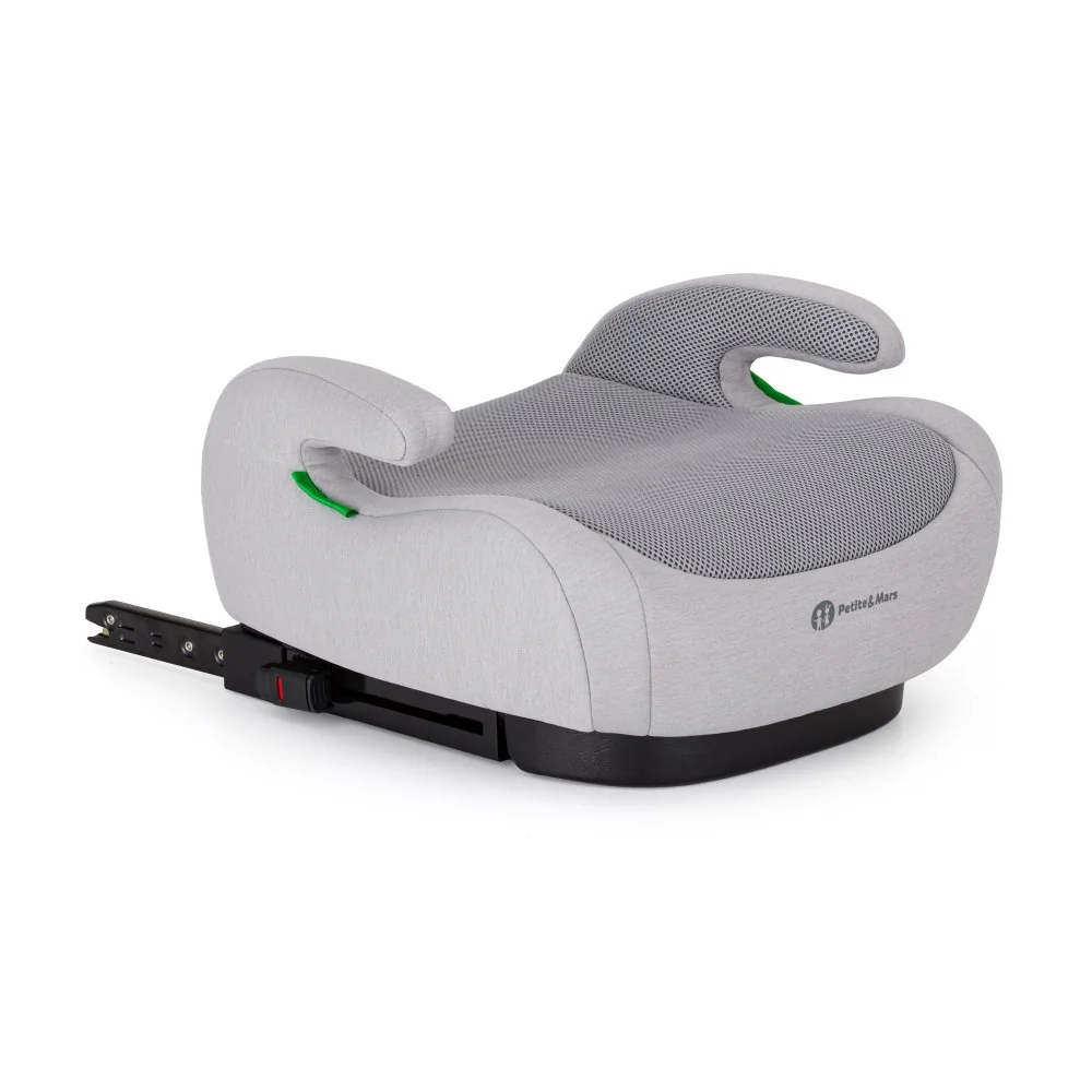 Petite&Mars Podsedák Optimus Pro i-Size Air Gentle Grey 125 - 150 cm (22-36 kg)