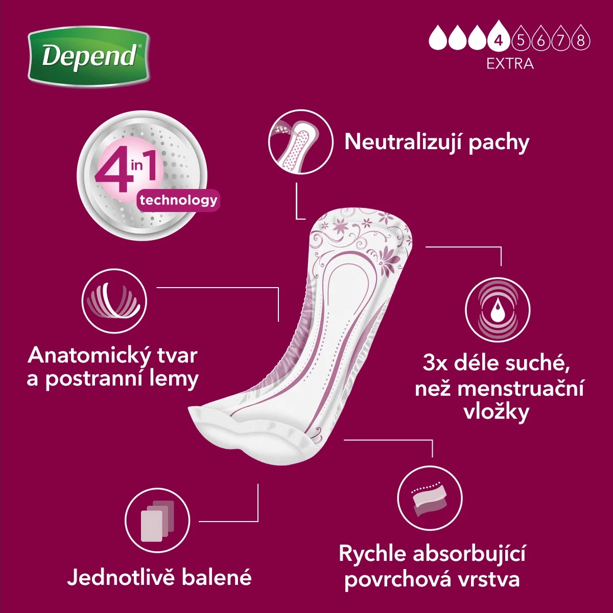 Depend Extra inkontinenční vložky 10 ks