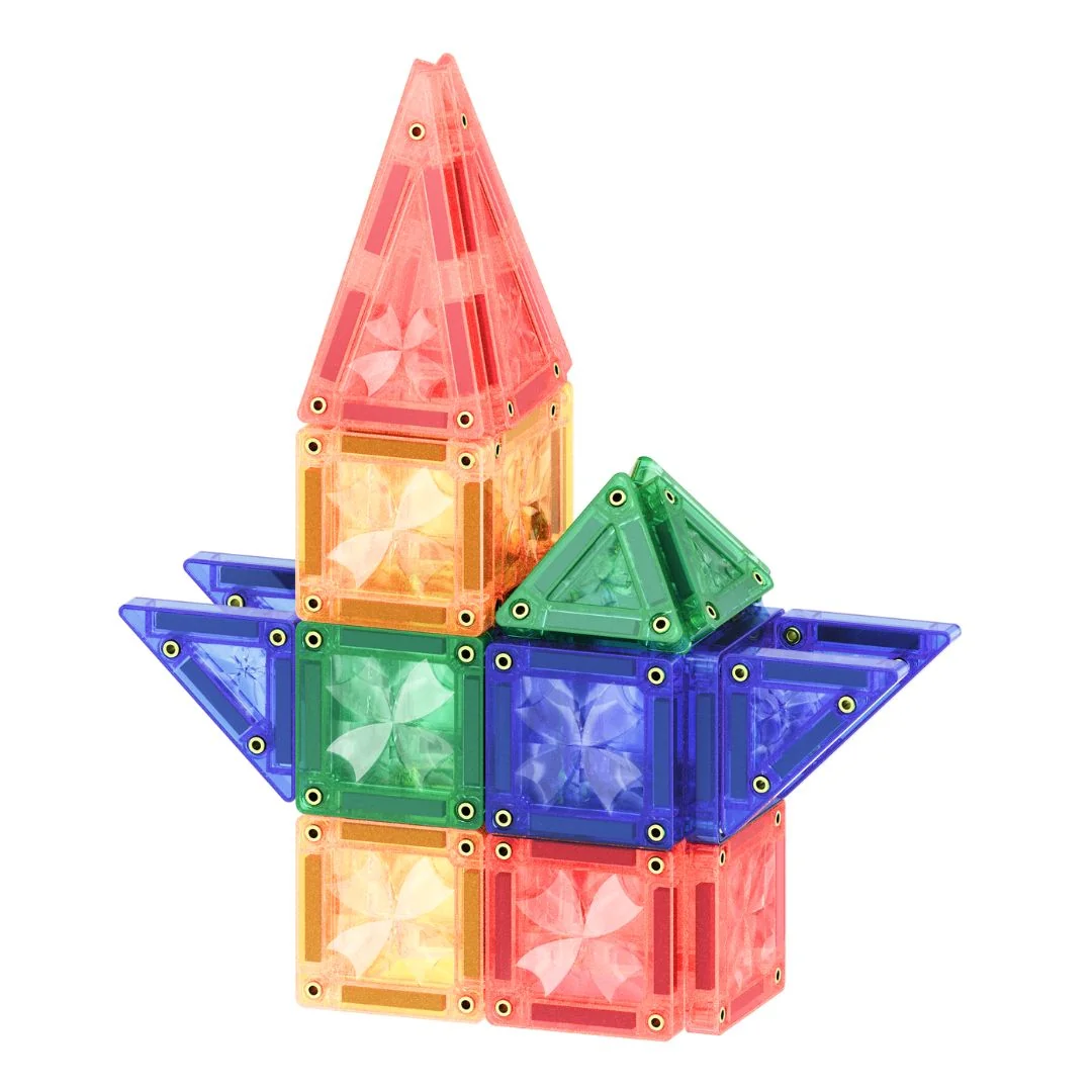 Cleverclixx Magnetická stavebnice Mini Tiles Pack Intense - 28 ks
