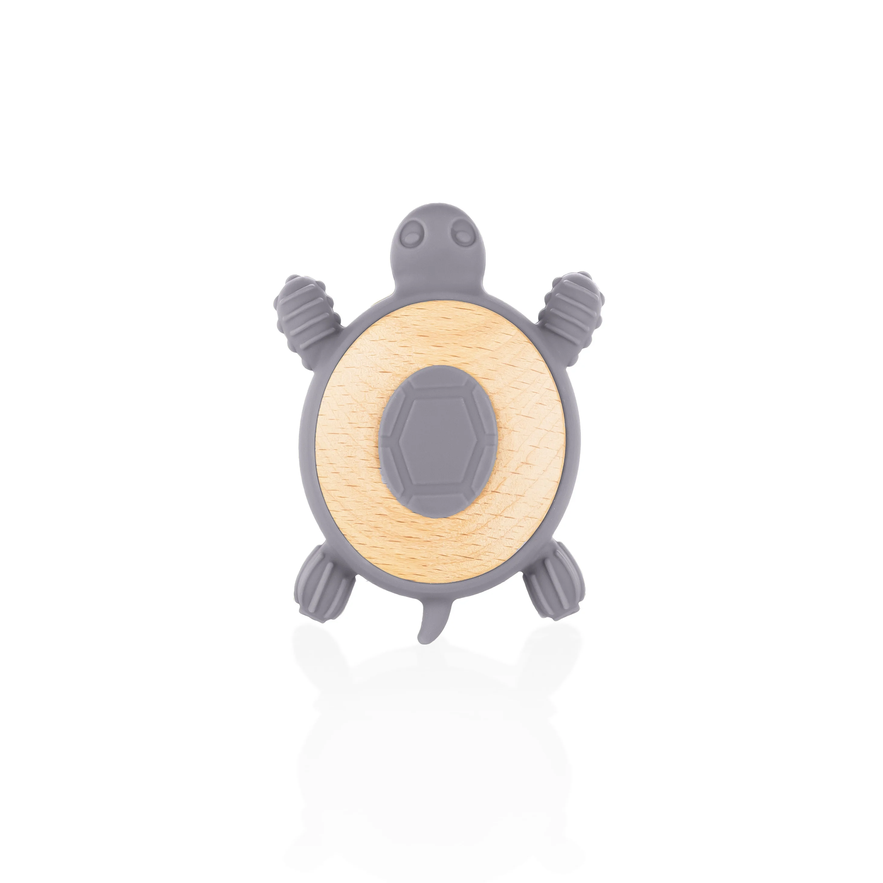 Zopa Silikonové dřevěné kousátko Turtle, Dove Grey 2