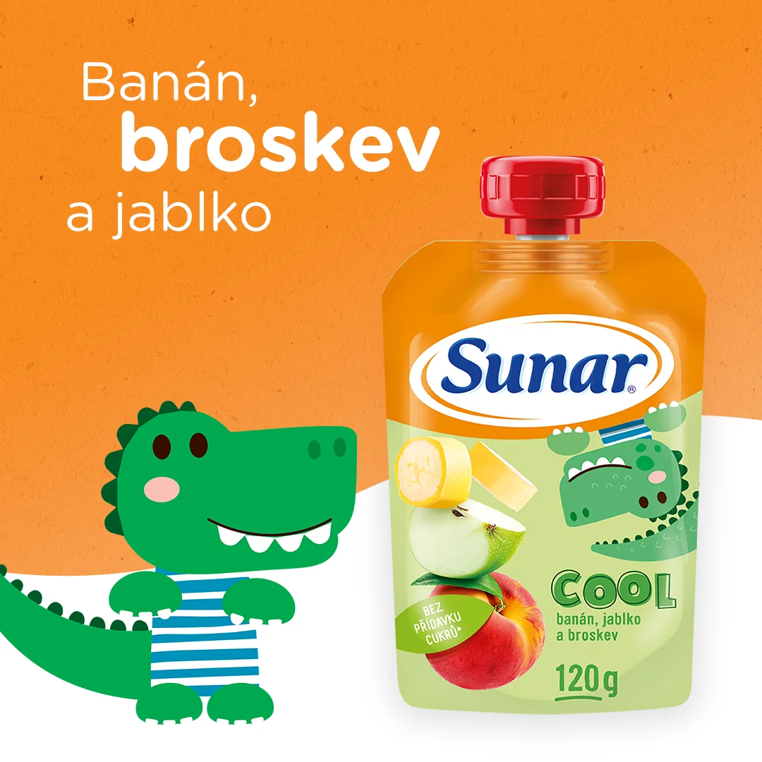 Sunar Cool ovoce Broskev, jablko, banán kapsička 120 g